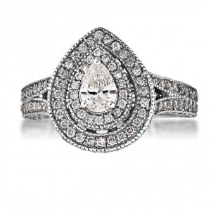 White Gold 2 1/2ct TDW Diamond Double Halo Engagement Ring - Handcrafted By Name My Rings™