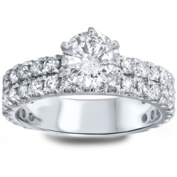 White Gold 2 1/2ct TDW Diamond Double Row Engagement Ring - Handcrafted By Name My Rings™