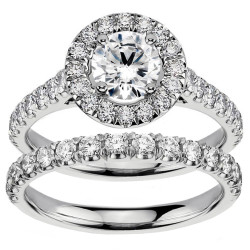 White Gold 2 1/4ct TDW Diamond Engagement Bridal Set - Handcrafted By Name My Rings™
