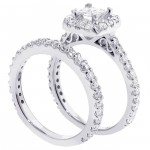 White Gold 2 1/5ct TDW Diamond Bridal Ring Set - Handcrafted By Name My Rings™