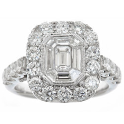 White Gold 2 2/5ct TDW Diamond Square Ring - Handcrafted By Name My Rings™