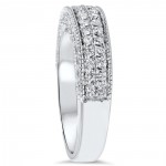 White Gold 2 3/4 ct TDW Cathedral Pave Diamond Engagemnt Ring And Matching Wedding Band Set - Handcrafted By Name My Rings™