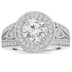 White Gold 2 3/4ct TDW Clarity Enhanced Diamond Engagement Ring - Handcrafted By Name My Rings™