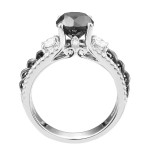 White Gold 2 4/5ct TDW Black and White Diamond Engagement Ring - Handcrafted By Name My Rings™