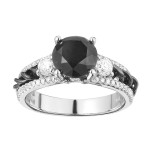 White Gold 2 4/5ct TDW Black and White Diamond Engagement Ring - Handcrafted By Name My Rings™