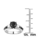 White Gold 2 4/5ct TDW Black and White Diamond Engagement Ring - Handcrafted By Name My Rings™