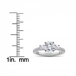 White Gold 2 ct Round Diamond 3-Stone Lab Grown Eco Friendly Engagement Ring - Handcrafted By Name My Rings™