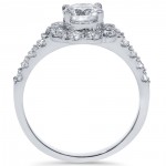 White Gold 2 ct TDW Diamond Floral Halo Engagement Ring - Handcrafted By Name My Rings™