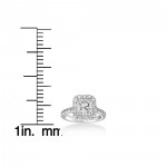 White Gold 2 cttw Halo Princess Square Cut Diamond Enhanced Engagement Ring - Handcrafted By Name My Rings™