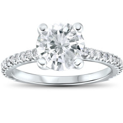 White Gold 2.3ct TDW Clarity Enhanced Diamond Engagement Ring - Handcrafted By Name My Rings™