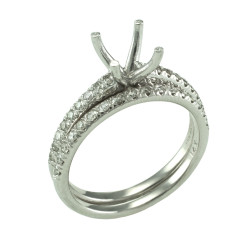 White Gold 2/5ct TDW Diamond Wedding Set - Handcrafted By Name My Rings™