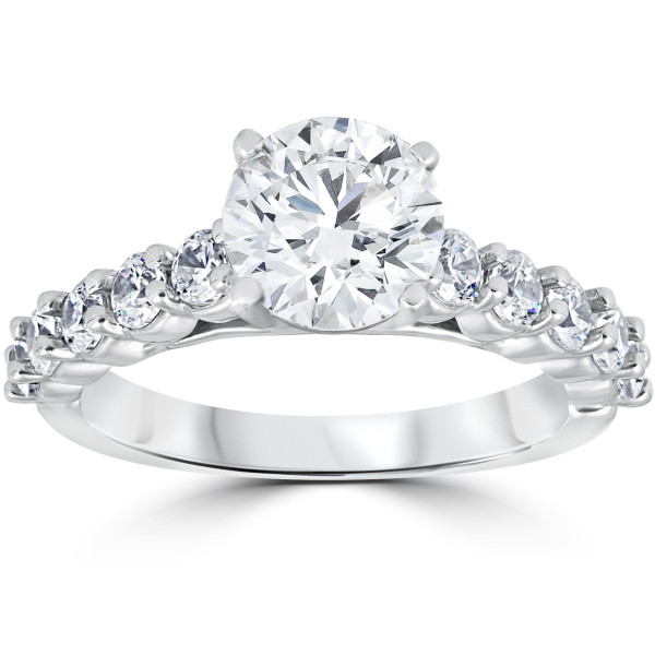 White Gold 2CT TDW Diamond Clarity Enhanced Engagement Ring - Handcrafted By Name My Rings™