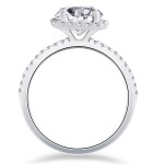 White Gold 2ct TDW Cushion Halo Diamond Engagement Ring - Handcrafted By Name My Rings™