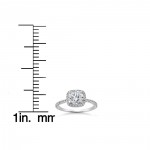 White Gold 2ct TDW Cushion Halo Diamond Engagement Ring - Handcrafted By Name My Rings™