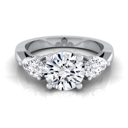 White Gold 2ct TDW Diamond 3-Stone Engagement Ring - Handcrafted By Name My Rings™