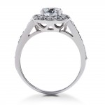 White Gold 2ct TDW Halo Eco-Friendly Lab Grown Diamond Engagement Ring - Handcrafted By Name My Rings™