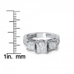 White Gold 2ct TDW White Diamond Clarity Enhanced 3-stone Vintage-style Engagement Ring - Handcrafted By Name My Rings™