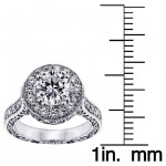 White Gold 3 4/5ct TDW Round Halo Diamond Engagement Ring - Handcrafted By Name My Rings™