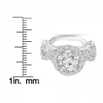 White Gold 3 ct TDW Clarity Enhanced Diamond Round Engagement Ring - Handcrafted By Name My Rings™