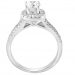 White Gold 3/4 ct TDW Cushin Halo Diamond Split Shank Engagement Ring - Handcrafted By Name My Rings™