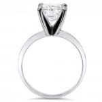 White Gold 3/4ct Round Cut Lab Grown Eco Friendly Diamond Solitaire Engagement Ring - Handcrafted By Name My Rings™