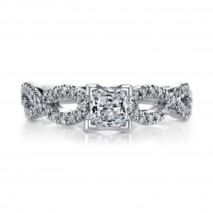 White Gold 3/4ct TDW Braided Vintage Diamond Engagement Ring - Handcrafted By Name My Rings™