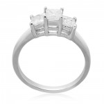 White Gold 3/4ct TDW Diamond 3-stone Princess-cut Anniversary Ring - Handcrafted By Name My Rings™
