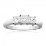 White Gold 3/4ct TDW Diamond 3-stone Princess-cut Anniversary Ring - Handcrafted By Name My Rings™