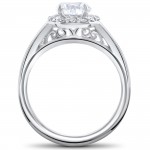 White Gold 3/4ct TDW Lab Grown Eco Friendly Diamond Madelyn Halo Vintage Engagement Ring - Handcrafted By Name My Rings™