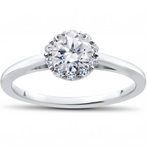 White Gold 3/4ct TDW Lab Grown Eco Friendly Diamond Madelyn Halo Vintage Engagement Ring - Handcrafted By Name My Rings™