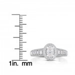 White Gold 3/4ct TDW Oval Cut Diamond Ring with Milgrain Detail - Handcrafted By Name My Rings™