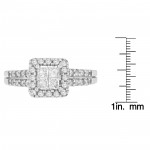 White Gold 3/4ct TDW Round and Princess-cut Diamond Engagement and Wedding Ring - Handcrafted By Name My Rings™