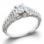 White Gold 3/5TDW Vintage Diamond Engagement Ring - Handcrafted By Name My Rings™