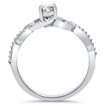 White Gold 3/8ct TDW Vine Petal Vintage Style Diamond Engagement Ring - Handcrafted By Name My Rings™