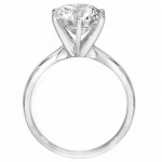 White Gold 3ct TDW Clarity Enhanced Round Moissanite Diamond Solitaire Engagement Ring - Handcrafted By Name My Rings™
