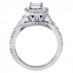 White Gold 3ct TDW Princess Diamond Bridal Ring Set - Handcrafted By Name My Rings™