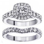 White Gold 3ct TDW Princess Diamond Bridal Ring Set - Handcrafted By Name My Rings™