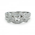 White Gold 4/5ct TDW Heart Shaped Diamond Butterfly Engagement Ring Certified by - Handcrafted By Name My Rings™