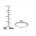 White Gold 5/8 ct Lab Grown Round Eco Friendly Diamond Engagement Ring - Handcrafted By Name My Rings™