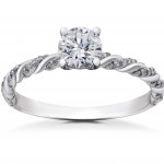 White Gold 5/8 ct Lab Grown Round Eco Friendly Diamond Engagement Ring - Handcrafted By Name My Rings™
