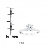 White Gold 5/8ct Round Cut Lab Grown Eco Friendly Diamond Solitaire Engagement Ring - Handcrafted By Name My Rings™