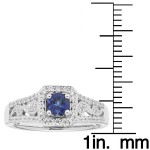 White Gold 5/8ct TDW Diamond and Sapphire Engagement Ring - Handcrafted By Name My Rings™