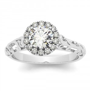 White Gold 5/8ct TDW Vintage-style Diamond Filigree Engagement Ring - Handcrafted By Name My Rings™