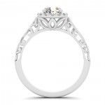 White Gold 5/8ct TDW Vintage-style Diamond Filigree Engagement Ring - Handcrafted By Name My Rings™