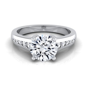 White Gold 5/8ct TDW White Diamond Channel Engagement Ring - Handcrafted By Name My Rings™