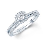 White Gold 5/8ct TDW White Natural Diamond Solitaire Bridal Set - Handcrafted By Name My Rings™