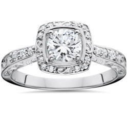 White Gold 7/8 ct TDW Sculptural Diamond Engagement Ring - Handcrafted By Name My Rings™