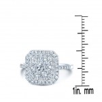 White Gold 7/8ct TDW Cushion-shaped Diamond Ring - Handcrafted By Name My Rings™