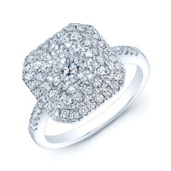 White Gold 7/8ct TDW Cushion-shaped Diamond Ring - Handcrafted By Name My Rings™