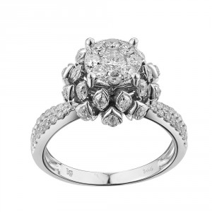 White Gold 7/8ct TDW Diamond Engagement Ring - Handcrafted By Name My Rings™